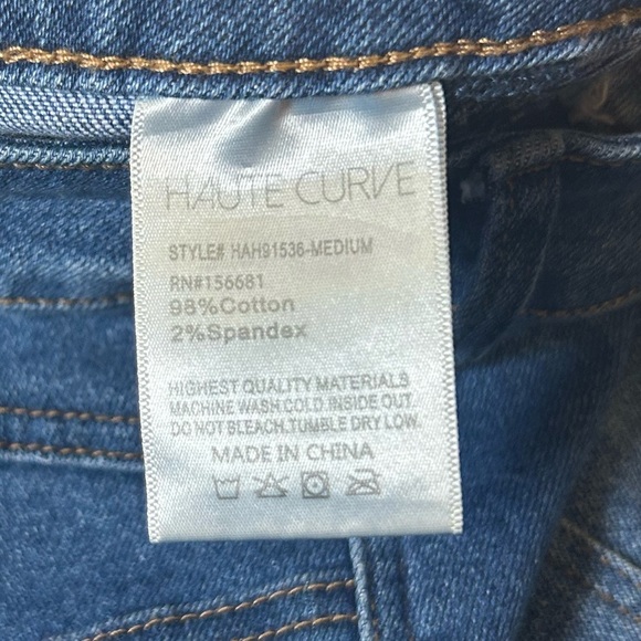 - Haute Curve Jeans. High Rise Straight. Hidden Button Fly. Cotton/Spandex… - Picture 4 of 7